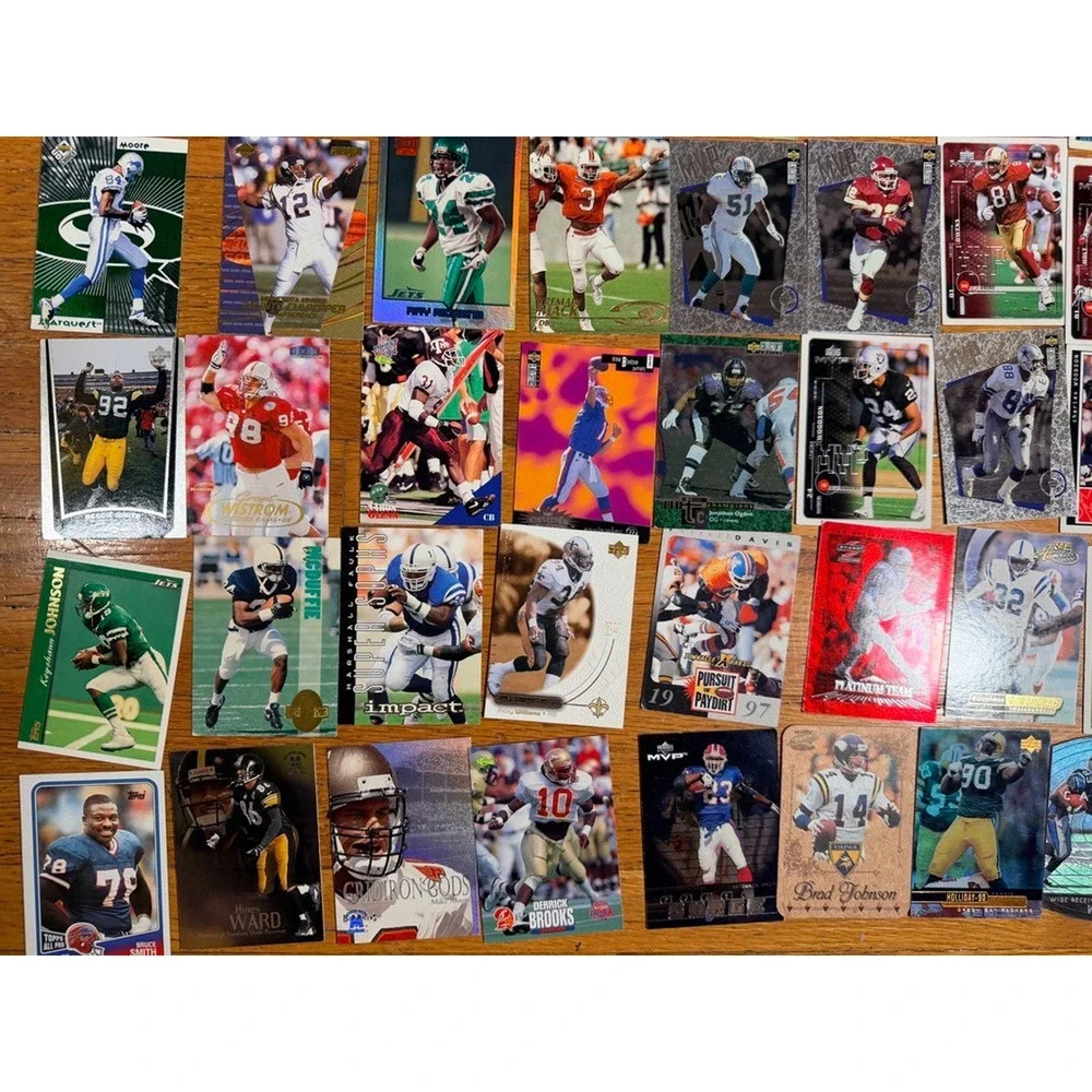 120+ NFL Football Card Lot 1990s–2000s Stars Rookies Inserts Jerry Rice Randy Mo